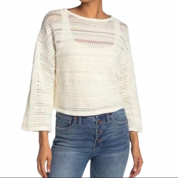 Ceny Sweaters - Ceny Pointelle Knit Boat Neck Sweater
